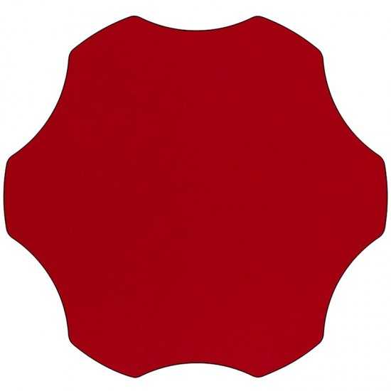 Mobile 60'' Flower Red Thermal Laminate Activity Table - Height Adjustable Short Legs