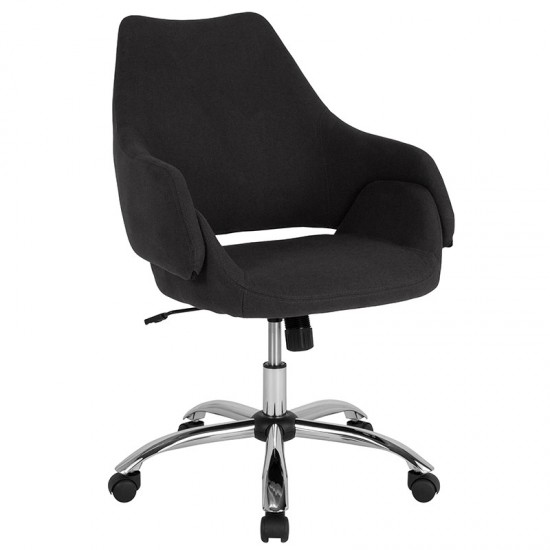 Madrid Home and Office Upholstered Mid-Back Chair in Black Fabric