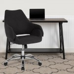 Madrid Home and Office Upholstered Mid-Back Chair in Black Fabric