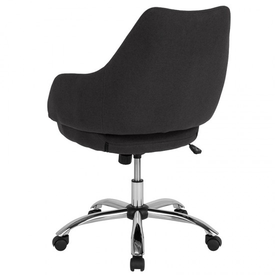 Madrid Home and Office Upholstered Mid-Back Chair in Black Fabric