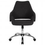 Madrid Home and Office Upholstered Mid-Back Chair in Black Fabric