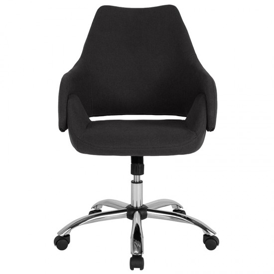 Madrid Home and Office Upholstered Mid-Back Chair in Black Fabric