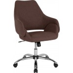 Madrid Home and Office Upholstered Mid-Back Chair in Brown Fabric