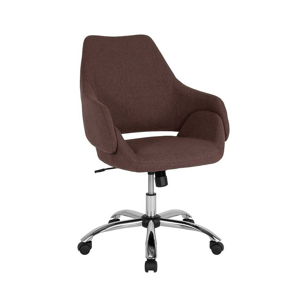 Madrid Home and Office Upholstered Mid-Back Chair in Brown Fabric