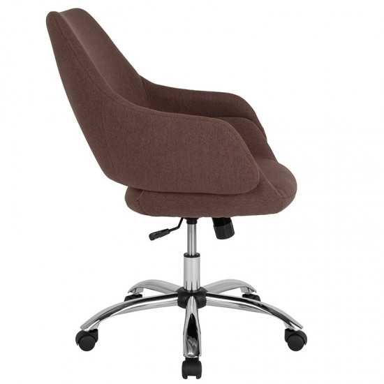 Madrid Home and Office Upholstered Mid-Back Chair in Brown Fabric