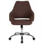 Madrid Home and Office Upholstered Mid-Back Chair in Brown Fabric