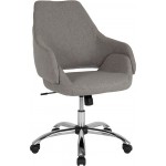 Madrid Home and Office Upholstered Mid-Back Chair in Light Gray Fabric