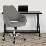 Madrid Home and Office Upholstered Mid-Back Chair in Light Gray Fabric