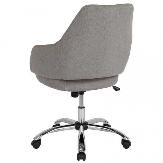 Madrid Home and Office Upholstered Mid-Back Chair in Light Gray Fabric