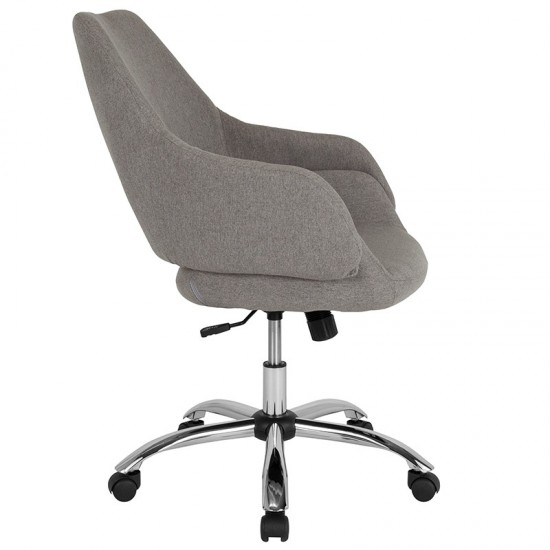 Madrid Home and Office Upholstered Mid-Back Chair in Light Gray Fabric