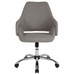 Madrid Home and Office Upholstered Mid-Back Chair in Light Gray Fabric