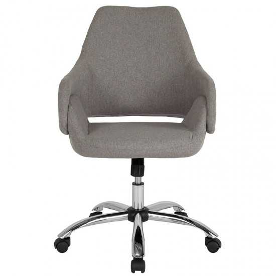 Madrid Home and Office Upholstered Mid-Back Chair in Light Gray Fabric