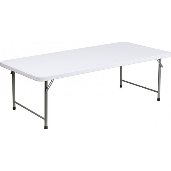 4.93-Foot Kid's Granite White Plastic Folding Table