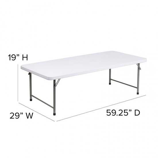 4.93-Foot Kid's Granite White Plastic Folding Table