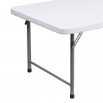 4.93-Foot Kid's Granite White Plastic Folding Table