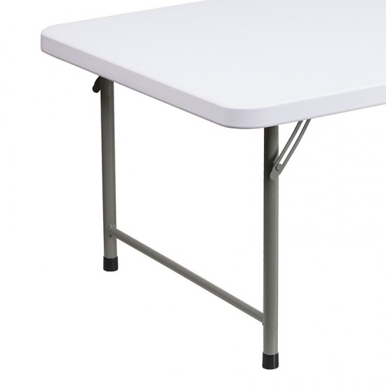 4.93-Foot Kid's Granite White Plastic Folding Table