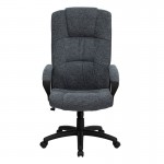 High Back Gray Fabric Executive Swivel Office Chair with Arms