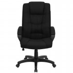 High Back Black Fabric Executive Swivel Office Chair with Arms