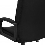 High Back Black Fabric Executive Swivel Office Chair with Arms