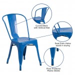 Commercial Grade Blue Metal Indoor-Outdoor Stackable Chair