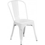 Commercial Grade White Metal Indoor-Outdoor Stackable Chair