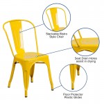 Commercial Grade Yellow Metal Indoor-Outdoor Stackable Chair