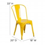 Commercial Grade Yellow Metal Indoor-Outdoor Stackable Chair