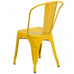 Commercial Grade Yellow Metal Indoor-Outdoor Stackable Chair