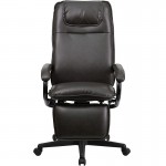 High Back Brown LeatherSoft Executive Reclining Ergonomic Swivel Office Chair with Arms