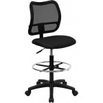 Mid-Back Black Mesh Drafting Chair