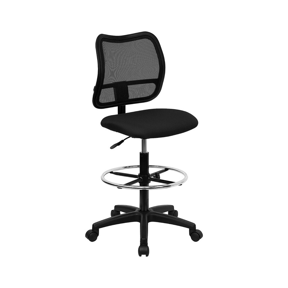 Mid-Back Black Mesh Drafting Chair