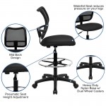 Mid-Back Black Mesh Drafting Chair