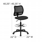 Mid-Back Black Mesh Drafting Chair