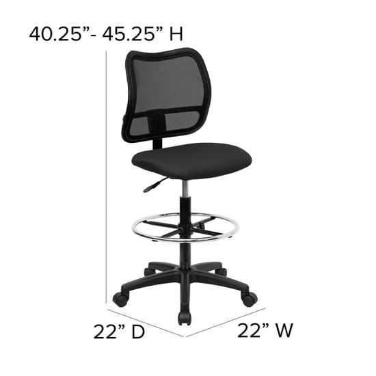 Mid-Back Black Mesh Drafting Chair