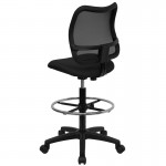 Mid-Back Black Mesh Drafting Chair