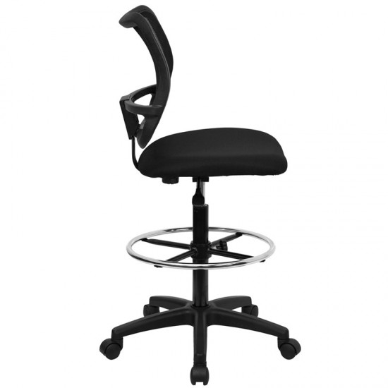 Mid-Back Black Mesh Drafting Chair