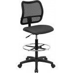 Mid-Back Gray Mesh Drafting Chair