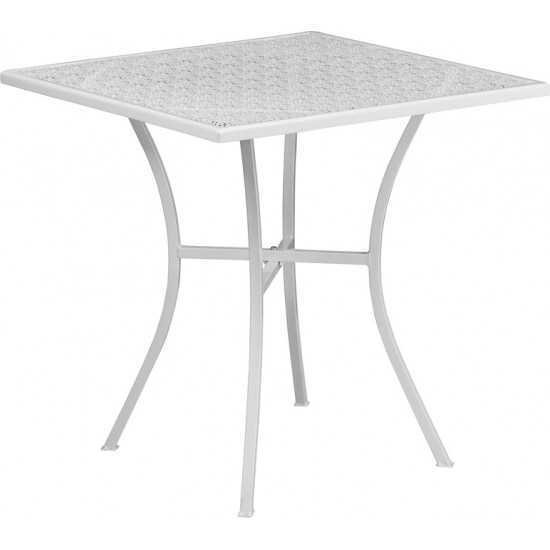 Commercial Grade Square Patio Table | Outdoor Steel Square Patio Table