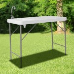 4-Foot Portable Fish Cleaning Table / Outdoor Camping Table and Sink