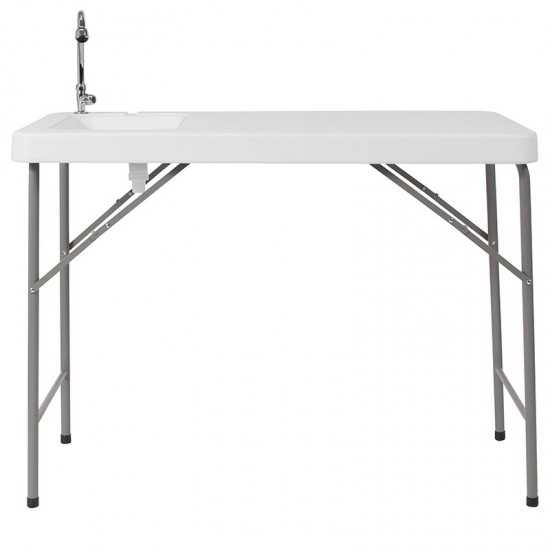 4-Foot Portable Fish Cleaning Table / Outdoor Camping Table and Sink