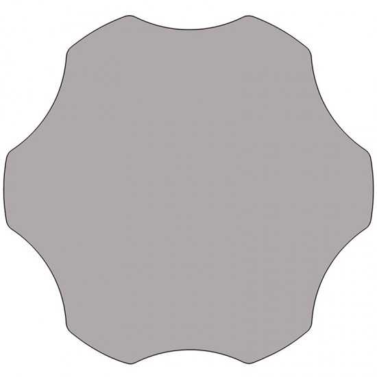 Mobile 60'' Flower Grey Thermal Laminate Activity Table - Standard Height Adjustable Legs