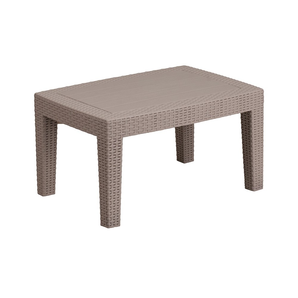 Light Gray Faux Rattan Coffee Table