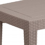 Light Gray Faux Rattan Coffee Table