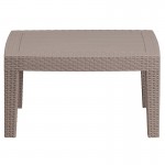 Light Gray Faux Rattan Coffee Table