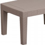 Light Gray Faux Rattan Coffee Table