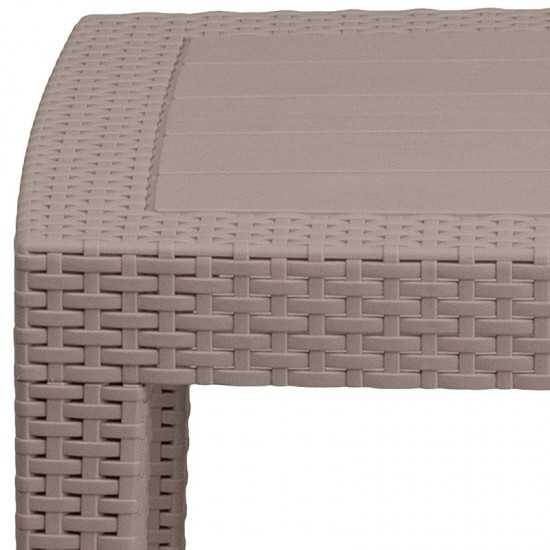 Light Gray Faux Rattan Coffee Table