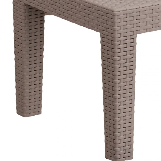 Light Gray Faux Rattan Coffee Table