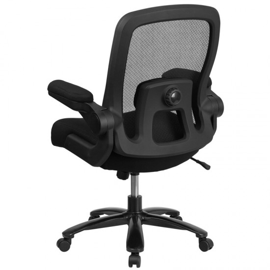 Big & Tall Office Chair | Black Mesh Executive Swivel Office Chair with Lumbar and Back Support and Wheels