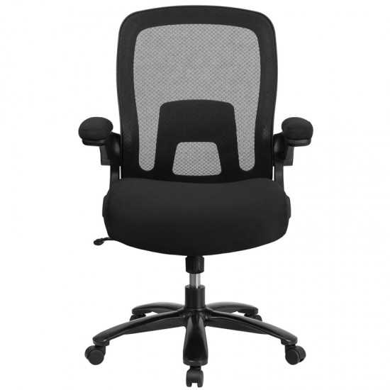 Big & Tall Office Chair | Black Mesh Executive Swivel Office Chair with Lumbar and Back Support and Wheels