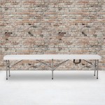 11''W x 72"L Bi-Fold Granite White Folding Bench with Carrying Handle